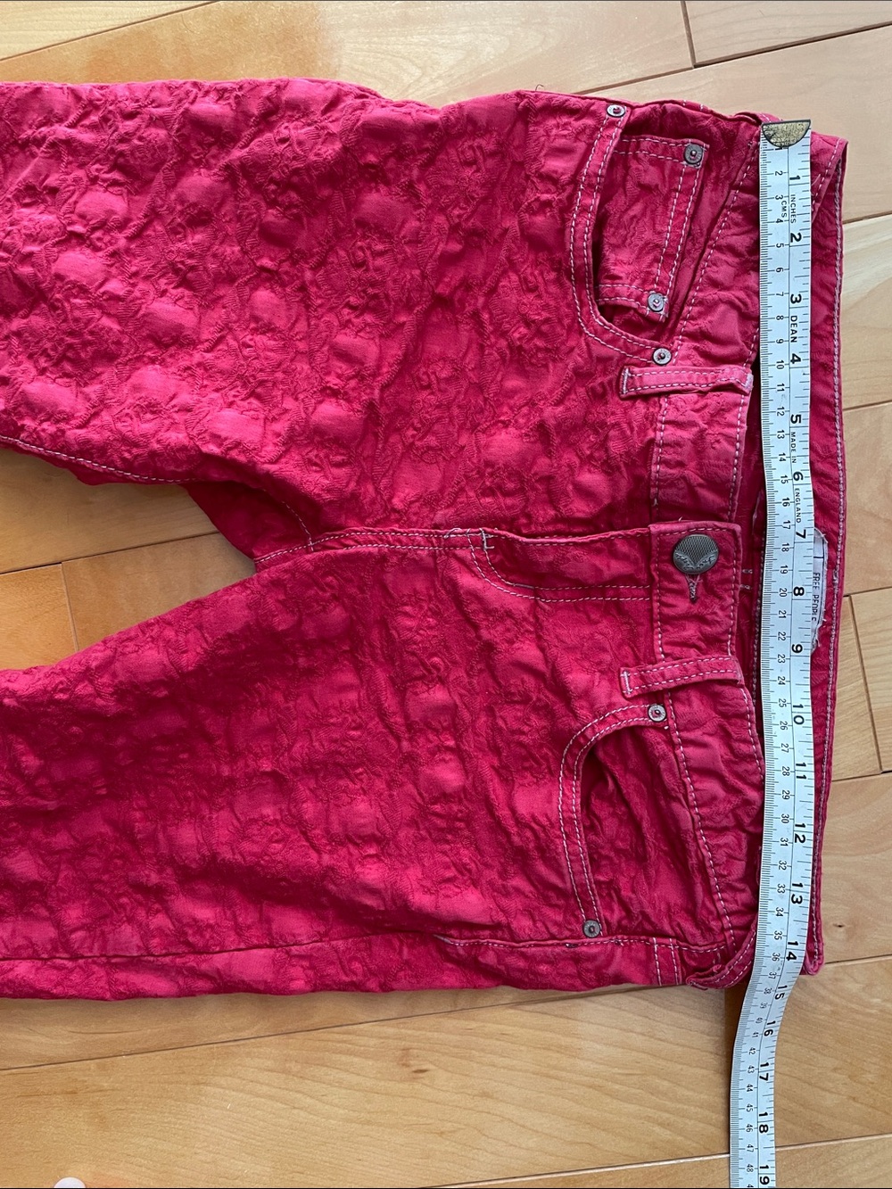 27. FREE PEOPLE Hot Textured Red Skinny Jeans - Picture 4 of 8
